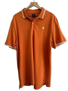 G-Star G Raw Men Polo XXL Orange Collared Short Sleeve Golf Casual Shirt